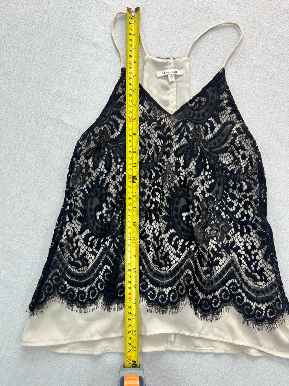 Black Lace Overlay Cami Halter Y2K Grunge Top - XS - Picture 5 of 5